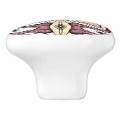 コーラルピンクピーチオレンジマウブタウペトライバルアート セラミックノブ (側面)