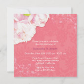 コーラルピンクピーニーSweet sixteen誕生日 招待状 (裏面)