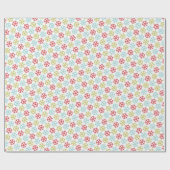 コーラルピンクファンキーレッドミントブルーグリーンスノーフレーク ラッピングペーパー (フラット)