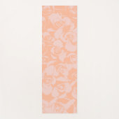 コーラルピンクフローライラストレーション植物模様 ヨガマット (正面)