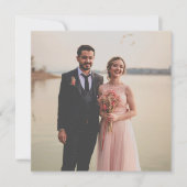 コーラルピンクフローラバタフライガーデンスクエアフォト サンキューカード (正面)