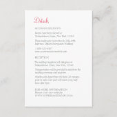 コーラルピンクフローラバタフライ庭園の結婚式詳細 エンクロージャーカード (正面)