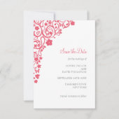 コーラルピンクフローラバタフライ庭園の結婚式 セーブザデート (正面)