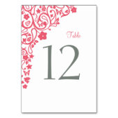 コーラルピンクフローラバタフライ庭園の結婚式 テーブルナンバー (裏面)