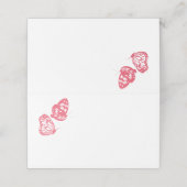 コーラルピンクフローラバタフライ庭園の結婚式 プレイスカード (外部開封)