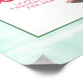 コーラルピンクフローラベビーシャワーゲストブックサイン ポスター (角)