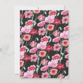 コーラルピンクフローラ水彩誕生日パーティー 招待状 (裏面)