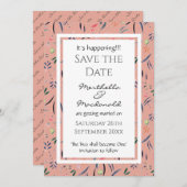 コーラルピンクフローラ セーブザデート (正面/裏面)