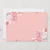 コーラルピンクブライダルシャワーとPHOTO招待状 カード (裏面)