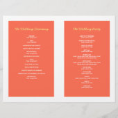 コーラルピンクブロックパームツリーサマーウェディングプログラム (裏面)