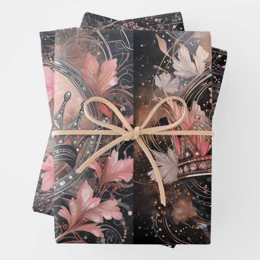 コーラルピンクプリンセス、王室のファンタジー ラッピングペーパーシート (インサイチュ)