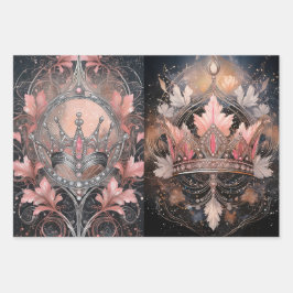 コーラルピンクプリンセス、王室のファンタジー ラッピングペーパーシート