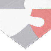 コーラルピンクホワイト&グレー抽象芸術アート テーブルクロス (アングル)