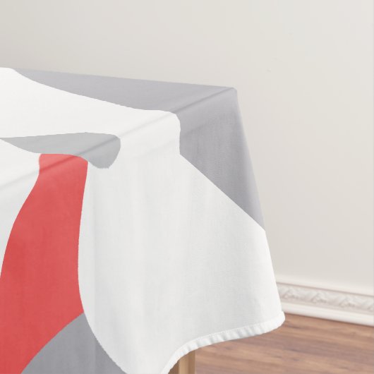 コーラルピンクホワイト&グレー抽象芸術アート テーブルクロス (インサイチュ)