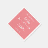 コーラルピンクボヘミアスタイル紙結婚のナプキン スタンダードカクテルナプキン (角)