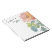 コーラルピンクボホフローラオンホワイト ノートパッド (アングル)