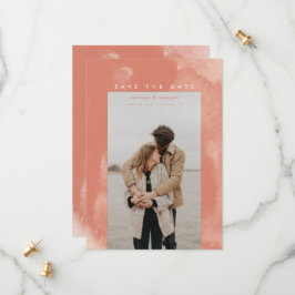 コーラルピンクボホ水彩保存日 セーブザデート