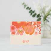 コーラルピンクポピーエレガントフラワーRSVPポストカード ポストカード (スタンド正面)
