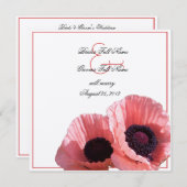 コーラルピンクポピー 招待状 (正面/裏面)