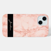 コーラルピンクポリッシュ大理石名入り Case-Mate iPhoneケース (裏面 (横))