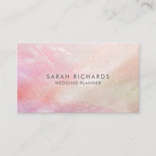 コーラルピンクマザーオブパールエレガント 名刺 (正面)