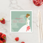 コーラルピンクミントグリーン | ブライダルシャワーペーパーナプキン スタンダードカクテルナプキン (インサイチュ)