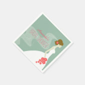 コーラルピンクミントグリーン | ブライダルシャワーペーパーナプキン スタンダードカクテルナプキン (角)