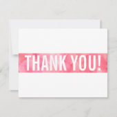 コーラルピンクモダンのはっきりした金ゴールドをブロック サンキューカード (正面)