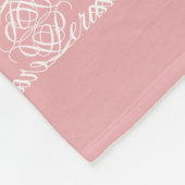 コーラルピンクモダンの抽象芸術花模様 フリースブランケット (角)