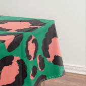 コーラルピンクモダンクブラックグリーンレオパードアニマルプリント テーブルクロス (インサイチュ)