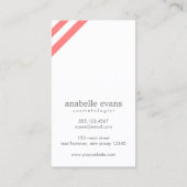 コーラルピンクモダンハートと渦巻き 名刺 (裏面)