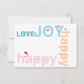 コーラルピンクレッドアクアモダンタイポグラフィウェディングRSVP 出欠カード (裏面)