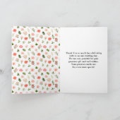 コーラルピンクレッドローズフローラ結婚ズ サンキューカード (内部)