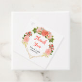 コーラルピンクレッドローズ結婚ズサンキュー フェイバータグ (インサイチュ)