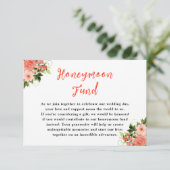 コーラルピンクレッドローズ結婚フローラズハネムーンファンド エンクロージャーカード (スタンド正面)