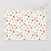 コーラルピンクレッドローズ結婚フローラズハネムーンファンド エンクロージャーカード (裏面)