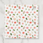 コーラルピンクレッドローゼスフローラベビーシャワーありがとう フェイバータグ (裏面)