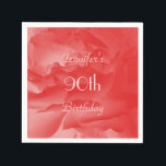 コーラルピンクローズお名前90th Birthday Party紙 スタンダードカクテルナプキン<br><div class="desc">我々のオリジナル写真エレガントコーラルピンクのバラの花びらこ飾のとおもしろいのフローラのパーティーの紙ナプキン。デフォルトでは「90誕生日」と表示されるが、名前、年数、イベントを簡単に変更できる。とても上品エレガントでシック！多数の一致する製品が利用可能。All Rights Reserved © 2015 Alan & Marcia Socolik.</div>