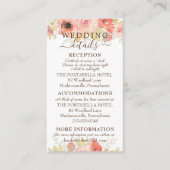 コーラルピンクローズと離れ金ゴールドの詳細E エンクロージャーカード (正面)