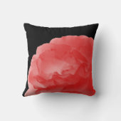 コーラルピンクローズパーソナライズされたネーム結婚の贈り物 クッション (裏面)