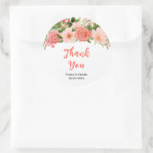 コーラルピンクローズ結婚フローラサンキュー ラウンドシール (バッグ)