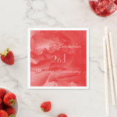コーラルピンクローズ結婚2周年記念紙 スタンダードカクテルナプキン (インサイチュ)