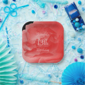 コーラルピンクローズ13thバースデーパーティー名広場 ペーパープレート (パーティー)