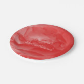 コーラルピンクローズ、名前、フローラバルミツワー ペーパープレート (アングル)