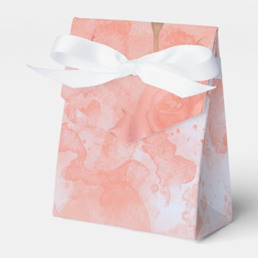 コーラルピンクヴィンテージバタフライバラブライダルシャワー フェイバーボックス (正面サイド)