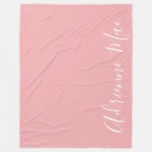 コーラルピンク単パーソナライズされた位 フリースブランケット (正面)