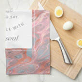 コーラルピンク大理石クリスチャン賛美歌キッチンタオル キッチンタオル (四つ折り)