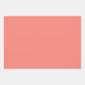 コーラルピンク無地の色 ラッピングペーパーシート (正面3)
