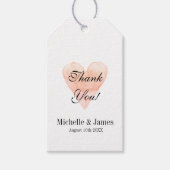コーラルピンク結婚ハートの感謝していお気に入りのギフトラベル ギフトタグ (正面)