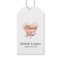コーラルピンク結婚ハートの感謝していお気に入りのギフトラベル